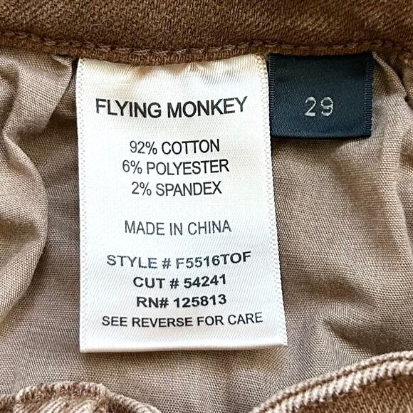 Flying Monkey Slim Straight Stretch Toffee Denim Jeans NWT - Picture 9 of 10